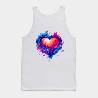 Heart Nouveau Design (Blue, Pink) Tank Top